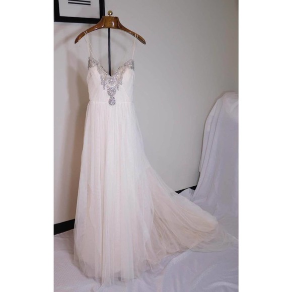 Alvina Valenta Blush Pink Tulle Wedding Dress size 10 Orig.$3800 - Picture 6 of 10